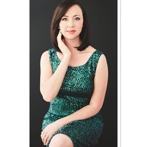 Green formal sequin dress